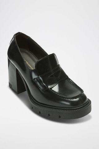 Mocassins à talons Penny en cuir Regular - Noir