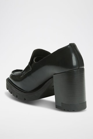 Mocassins à talons Penny en cuir Regular - Noir