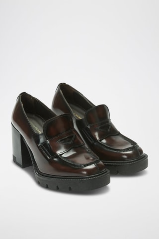 Mocassins à talons Penny en cuir Regular - Bordeaux