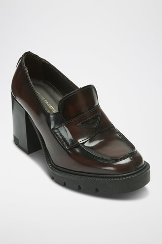 Mocassins à talons Penny en cuir Regular - Bordeaux