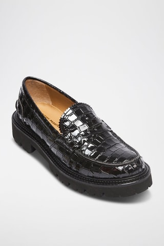 Mocassins Penny en cuir verni Regular - Noir