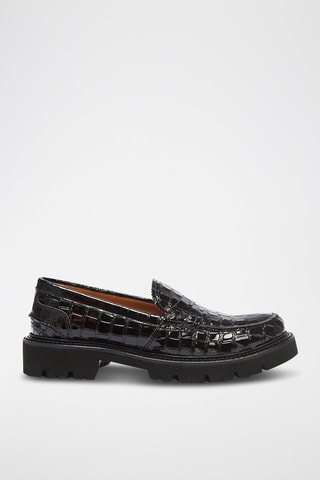 Mocassins Penny en cuir verni Regular - Noir