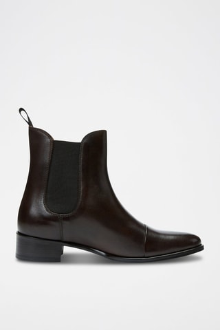 Botins Chelsea em couro Castanho-escuro