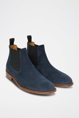 Botins Chelsea em nobuck Regular -
Azul-marinho