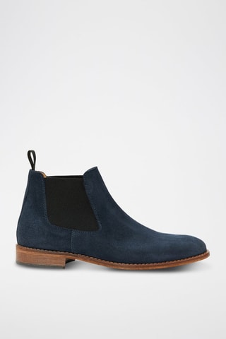Botins Chelsea em nobuck Regular -
Azul-marinho