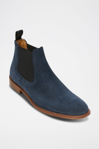Botins Chelsea em nobuck Regular -
Azul-marinho