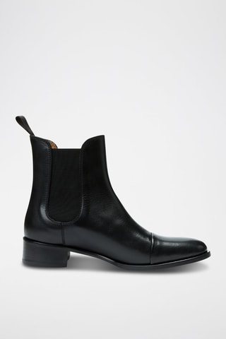 Botins Chelsea em couro Preto