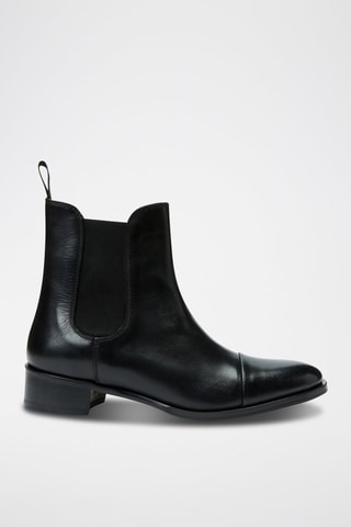 Botins Chelsea em couro Preto