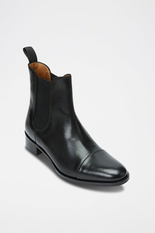 Botins Chelsea em couro Preto