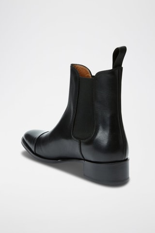 Botins Chelsea em couro Preto