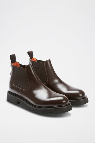 Bottines Chelsea en cuir Regular Marron foncé