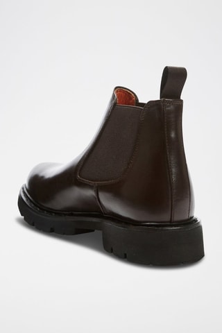 Bottines Chelsea en cuir Regular Marron foncé