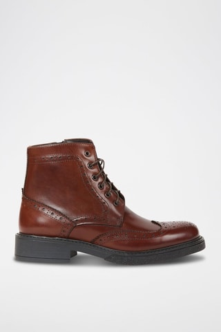 Botins em couro Wing Cap  Castanho-escuro