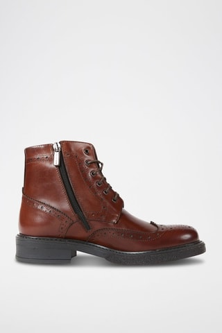 Botins em couro Wing Cap  Castanho-escuro