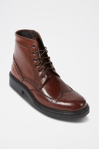 Botins em couro Wing Cap  Castanho-escuro