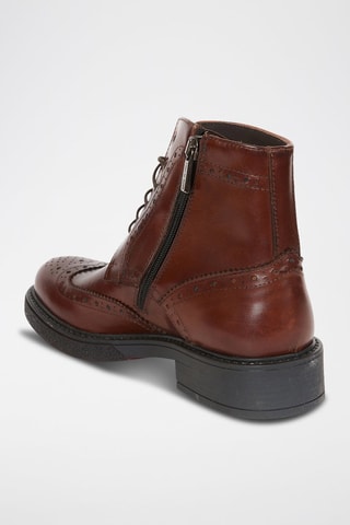 Botins em couro Wing Cap  Castanho-escuro