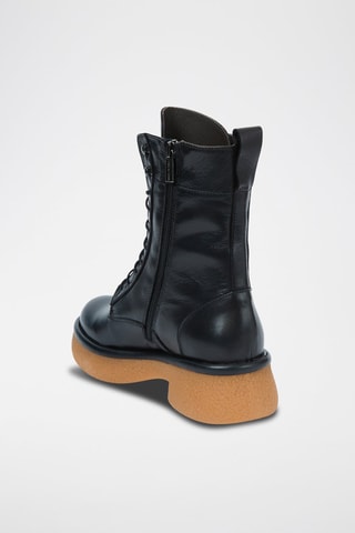 Botins em couro Ankle Preto