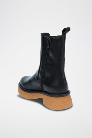 Botins Chelsea em couro Preto