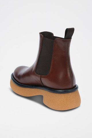 Botins Chelsea em couro Plain Castanho