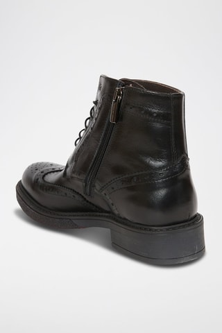 Botins em couro Wing Cap  Preto