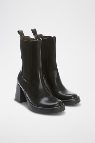 Botins Chelsea em couro Preto