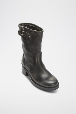 Botins em couro Biker - Preto