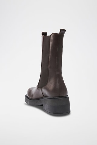 Botins Chelsea em couro - Castanho-escuro