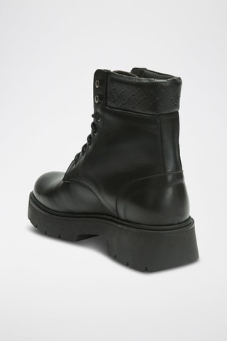 Botins em couro Ankle - Preto