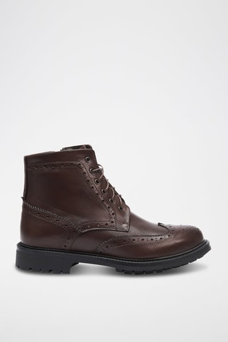 Botins em couro Wing Cap - Castanho-escuro