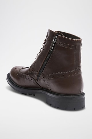 Botins em couro Wing Cap - Castanho-escuro