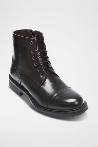 Botins em couro Toe Cap - Preto