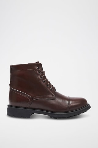 Botins em couro Toe Cap - Castanho-escuro
