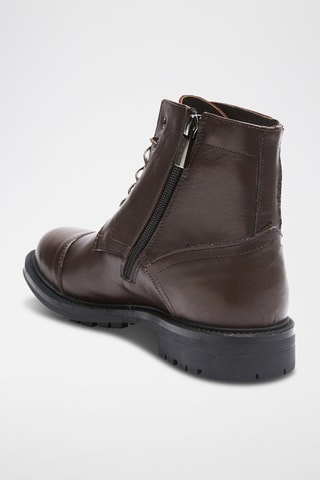 Botins em couro Toe Cap - Castanho-escuro