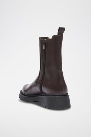Botins Chelsea em couro - Castanho-escuro