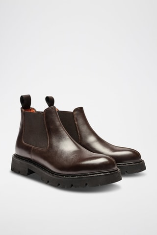 Bottines Chelsea en cuir Regular - Marron foncé