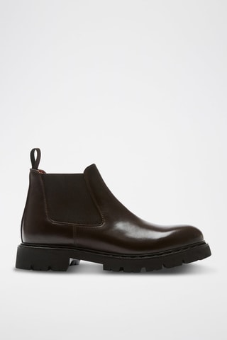 Bottines Chelsea en cuir Regular - Marron foncé