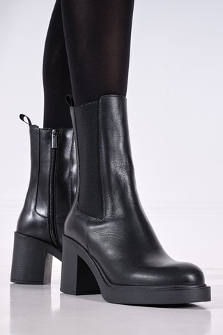 Bottines Chelsea en cuir Regular - Noir