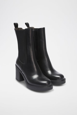 Bottines Chelsea en cuir Regular - Noir