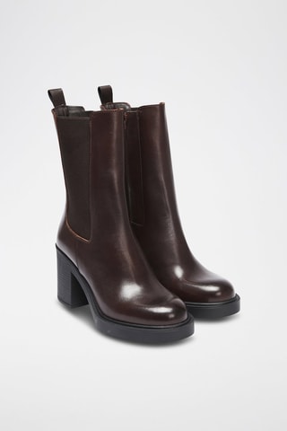 Bottines Chelsea en cuir Regular - Marron foncé
