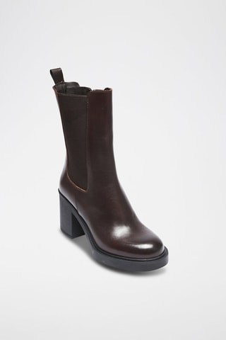 Bottines Chelsea en cuir Regular - Marron foncé