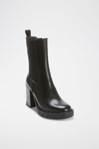 Botins Chelsea em couro Regular - Preto