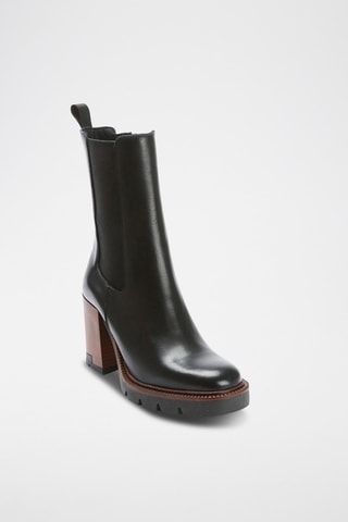 Botins Chelsea em couro Regular - Preto