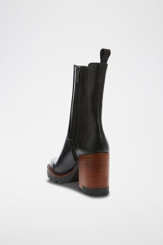 Botins Chelsea em couro Regular - Preto