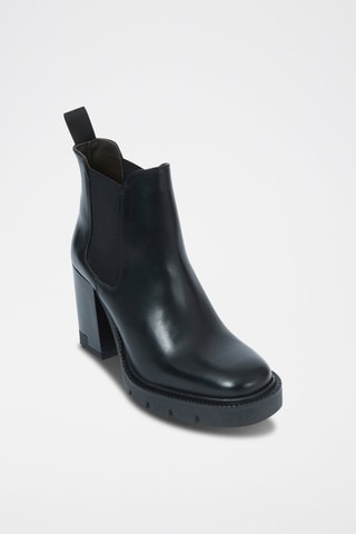 Botins Chelsea em couro Regular - Preto