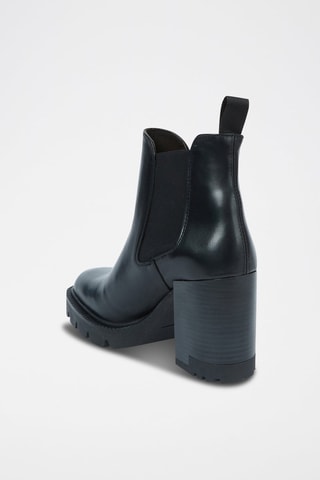Botins Chelsea em couro Regular - Preto