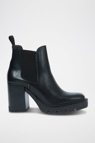 Botins Chelsea em couro Regular - Preto