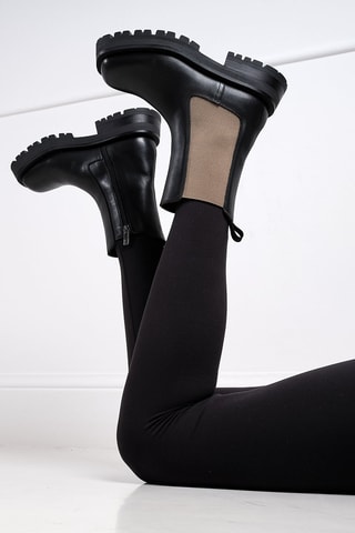 Bottines Chelsea en cuir Comfort - Noir et beige