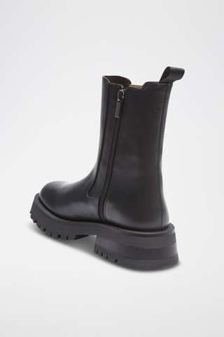 Bottines Chelsea en cuir Comfort - Noir et beige