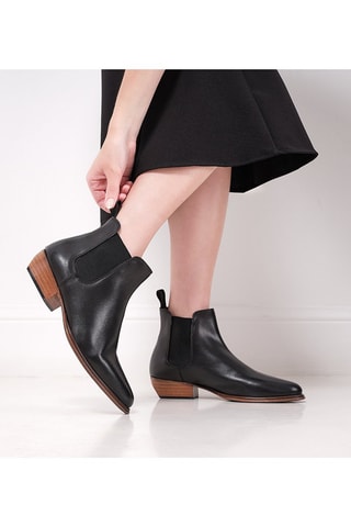 Bottines Chelsea en cuir Regular - Noir