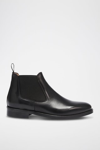 Bottines Chelsea en cuir Regular - Noir